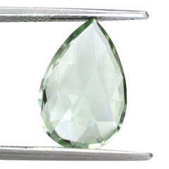 GREEN AMETHYST ROSE CUT BRIOLETTE PEAR 15X10MM 4.31 Cts.