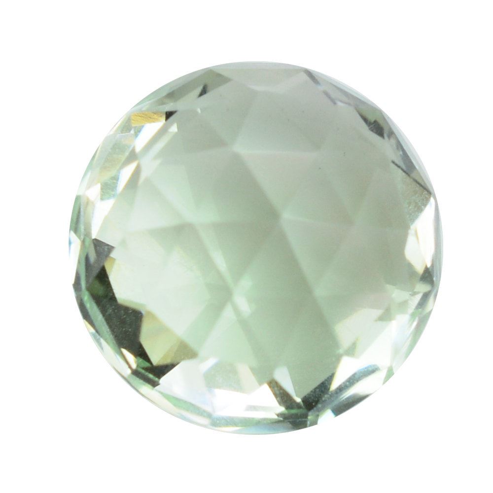 GREEN AMETHYST HIGH DOME ROSE CUT BRIOLETTE ROUND 12MM 7.71 Cts.