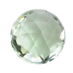 GREEN AMETHYST HIGH DOME ROSE CUT BRIOLETTE ROUND 12MM 7.71 Cts.