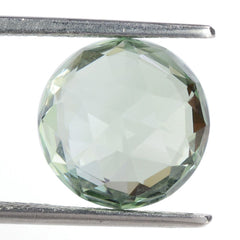 GREEN AMETHYST HIGH DOME ROSE CUT BRIOLETTE ROUND 12MM 7.71 Cts.