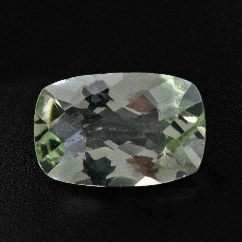 GREEN AMETHYST CHECKER CUT CUSHION 12X8MM 3.23 Cts.