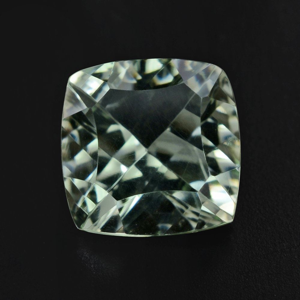 GREEN AMETHYST CONCAVE CUT CUSHION (DES#71) 8MM 2.13 Cts.