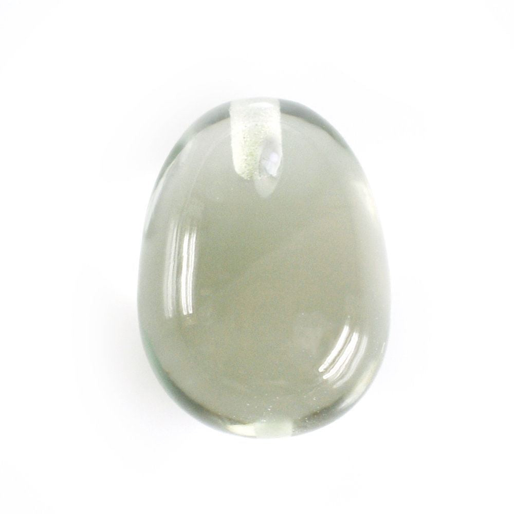 GREEN AMETHYST PLAIN EGGS (HALF DRILL) (DES#54) 11X8MM 5.47 Cts.
