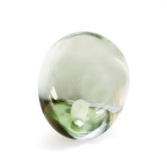 GREEN AMETHYST PLAIN EGGS (HALF DRILL) (DES#54) 11X8MM 5.47 Cts.