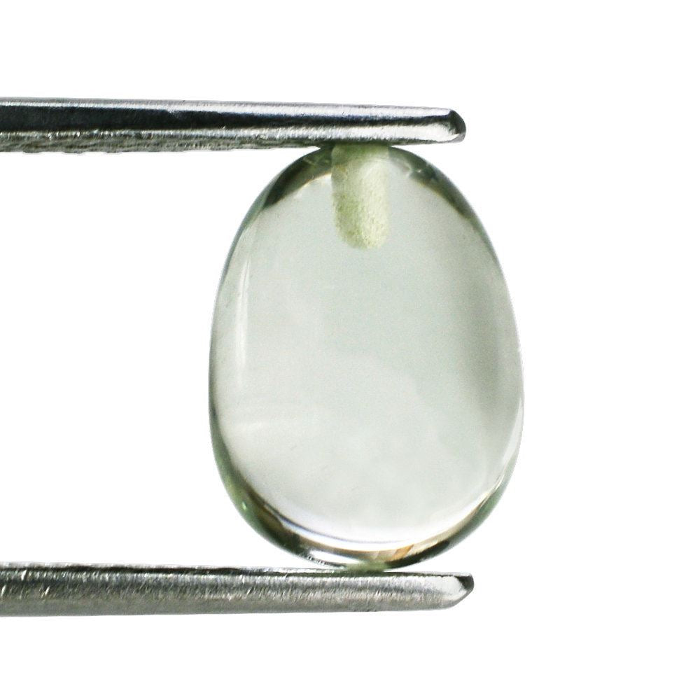 GREEN AMETHYST PLAIN EGGS (HALF DRILL) (DES#54) 11X8MM 5.47 Cts.