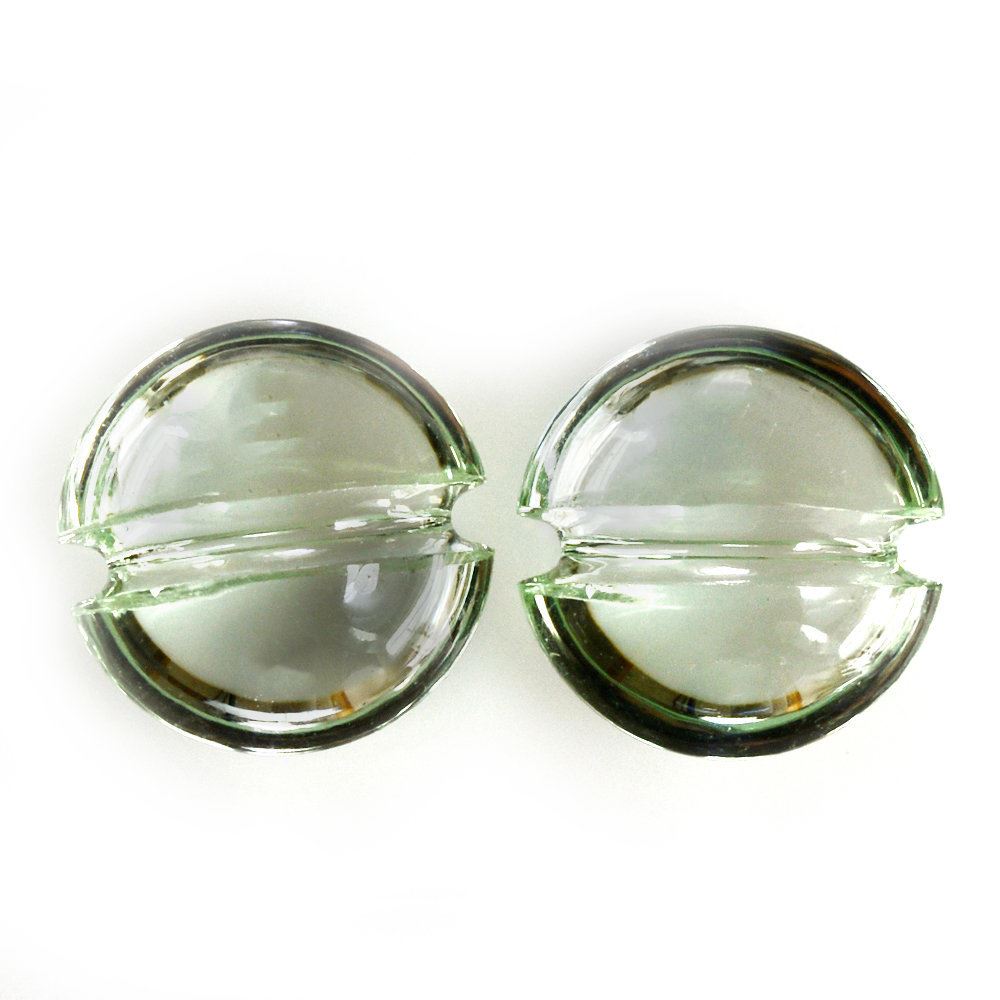 GREEN AMETHYST LENTIL ROUND WITH CARVED BELT (DES#25) 9MM 2.35 Cts.