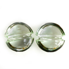GREEN AMETHYST LENTIL ROUND WITH CARVED BELT (DES#25) 9MM 2.35 Cts.