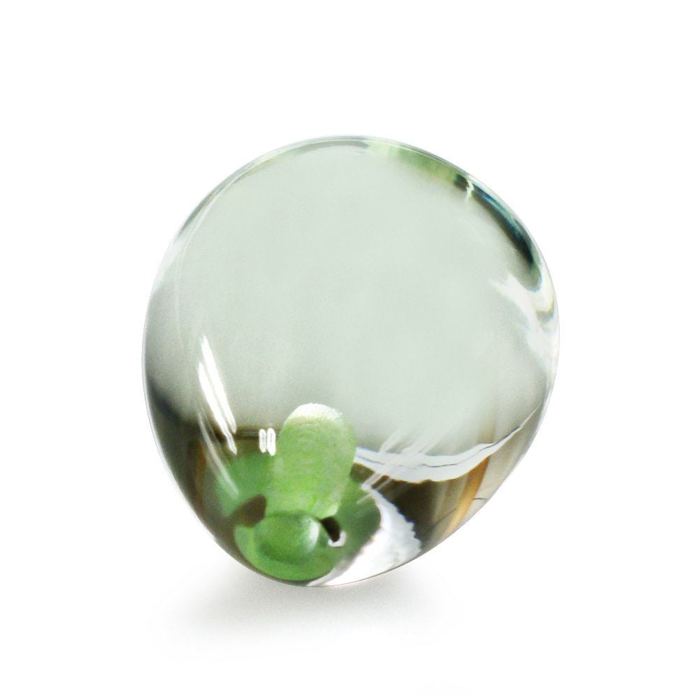 GREEN AMETHYST PLAIN DROPS (HALF DRILL) 10X8MM 4.26 Cts.