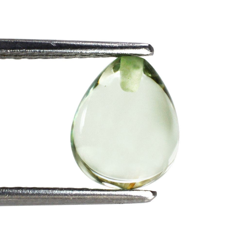 GREEN AMETHYST PLAIN DROPS (HALF DRILL) 10X8MM 4.26 Cts.