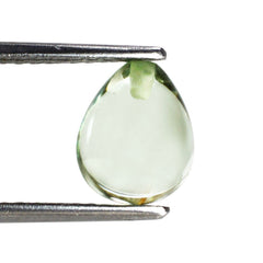 GREEN AMETHYST PLAIN DROPS (HALF DRILL) 10X8MM 4.26 Cts.