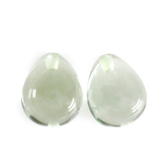 GREEN AMETHYST PLAIN DROPS (HALF DRILL) 10X8MM 4.26 Cts.