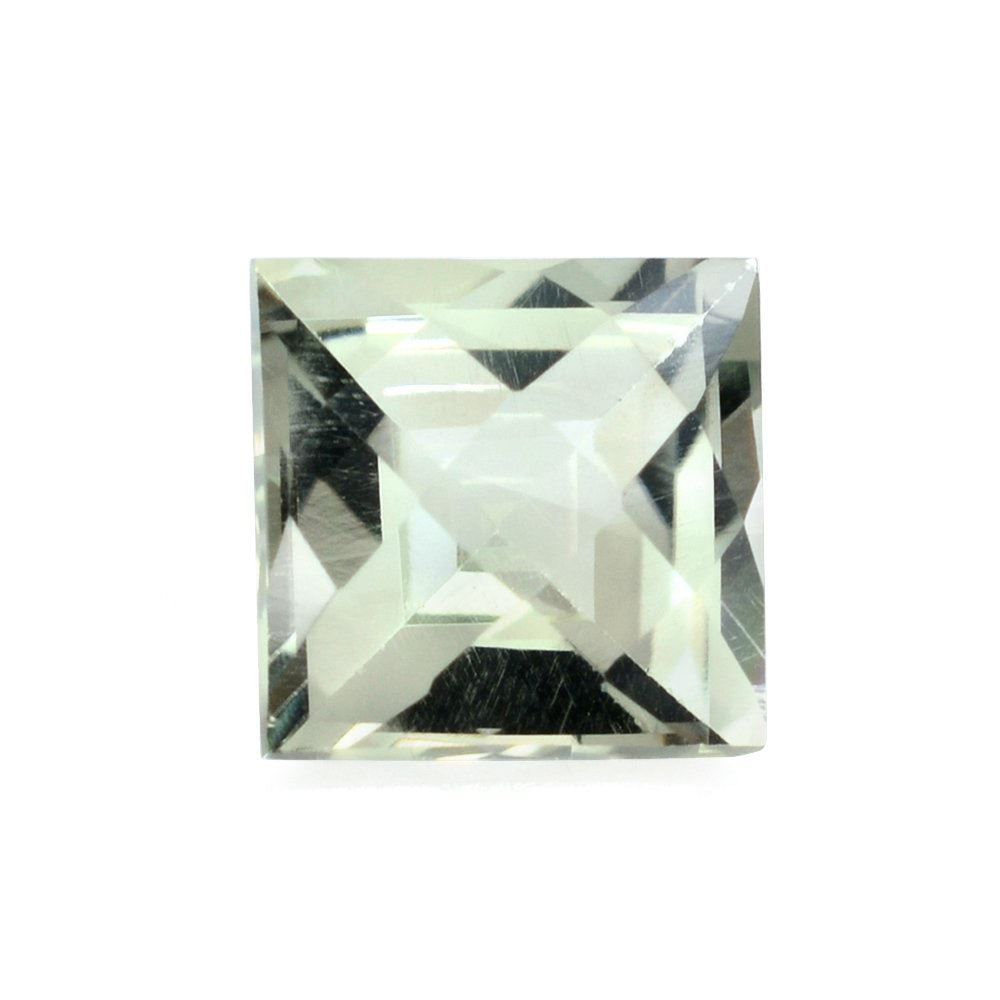 GREEN AMETHYST CHECKER CUT SQUARE 7MM 1.45 Cts.