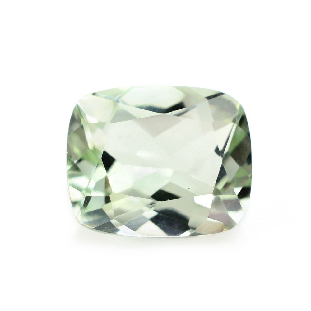 GREEN AMETHYST CUT CUSHION 11X9MM 3.82 Cts.