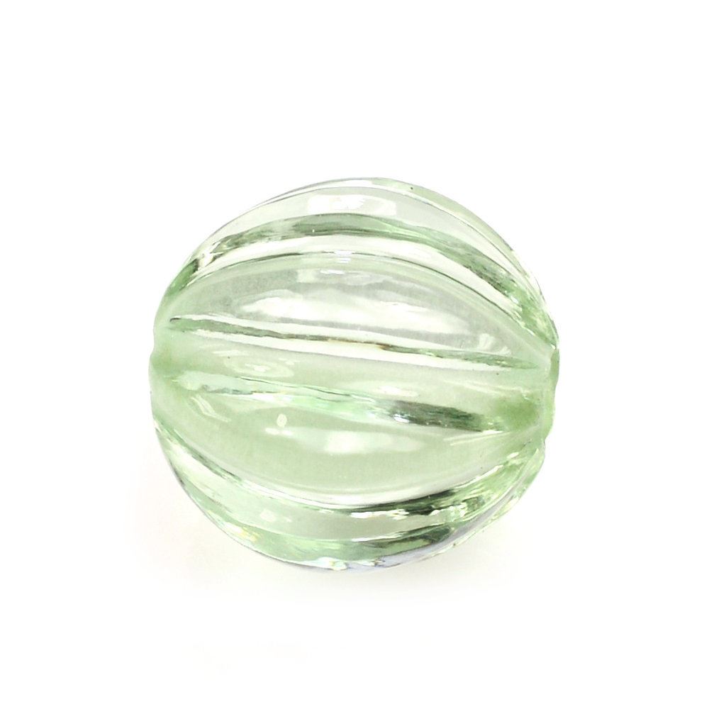 GREEN AMETHYST MELON CARVED BALLS (FULL DRILL) (SUPER EXTRA) (DES#69) 9MM 4.03 Cts.