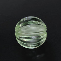 GREEN AMETHYST MELON CARVED BALLS (FULL DRILL) (SUPER EXTRA) (DES#69) 9MM 4.03 Cts.