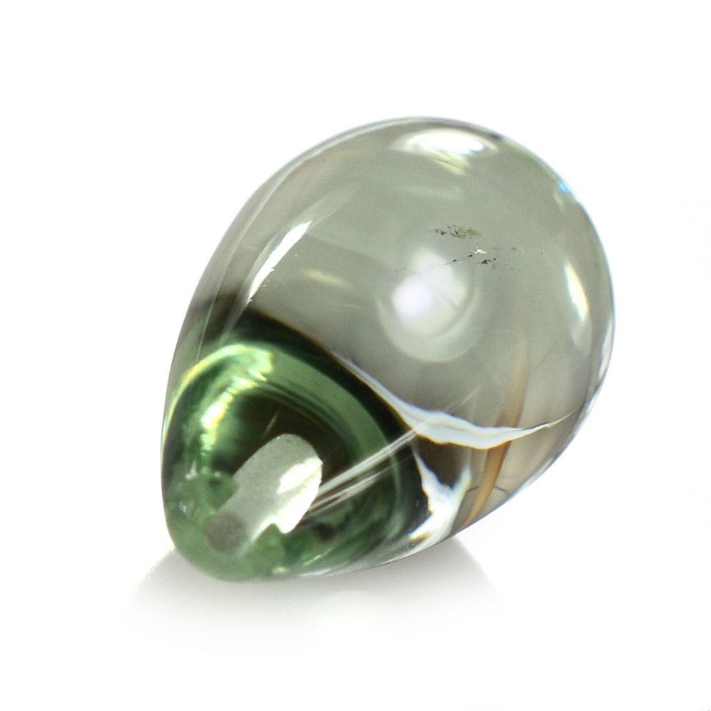 GREEN AMETHYST PLAIN DROPS (HALF DRILL) 13X8MM 5.45 Cts.