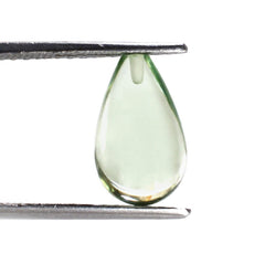 GREEN AMETHYST PLAIN DROPS (HALF DRILL) 13X8MM 5.45 Cts.