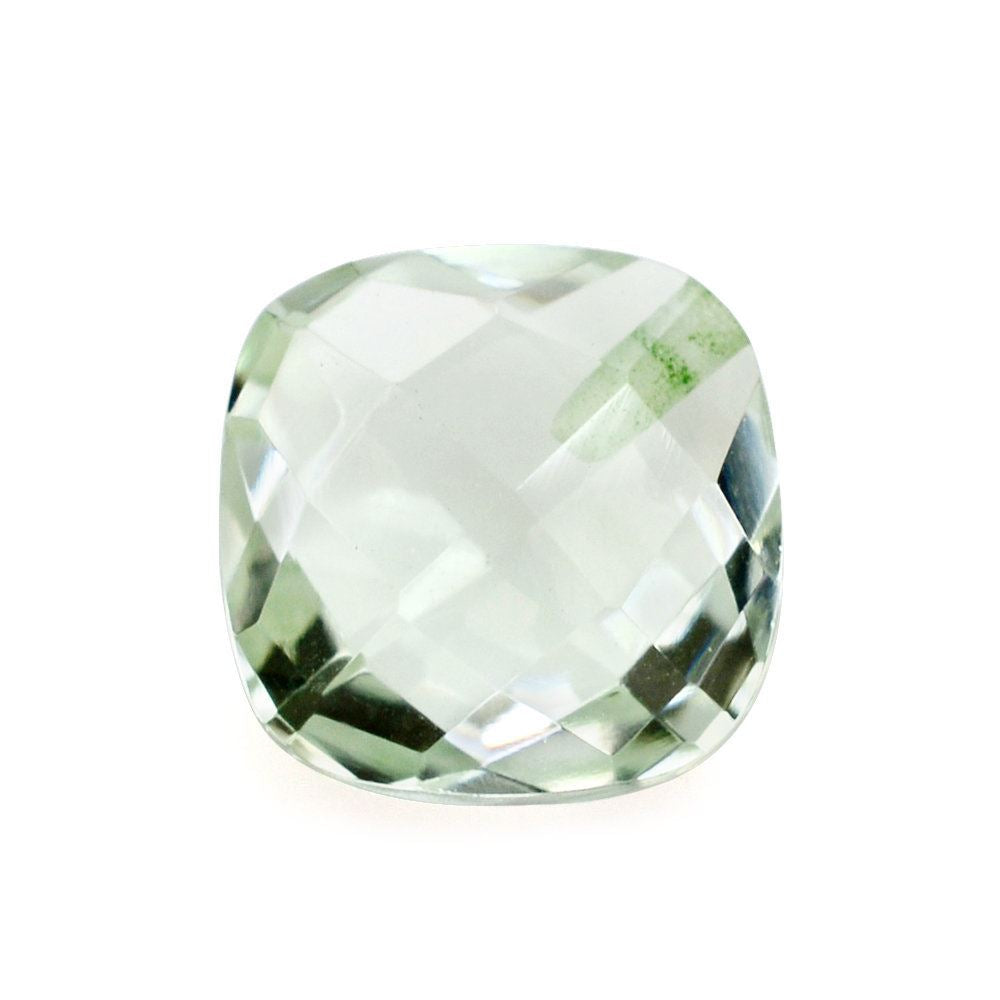 GREEN AMETHYST BRIOLETTE CUSHION (HALF DRILL) 8MM 1.93 Cts.
