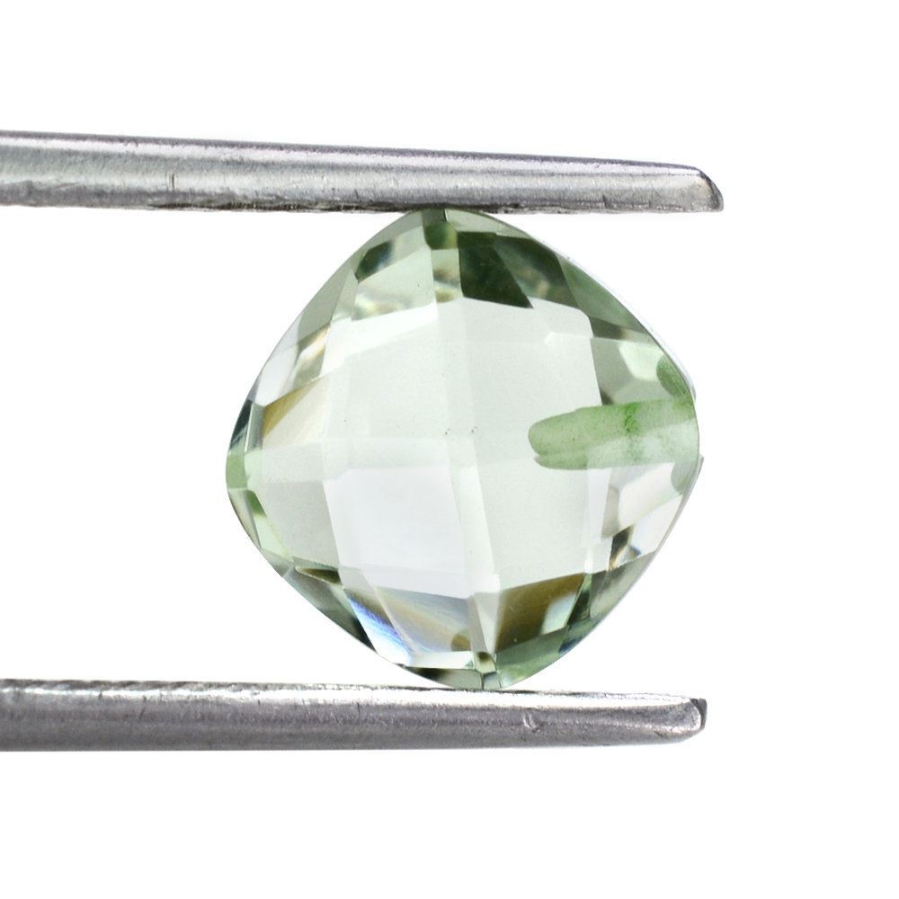 GREEN AMETHYST BRIOLETTE CUSHION (HALF DRILL) 8MM 1.93 Cts.
