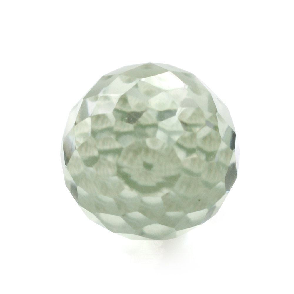 GREEN AMETHYST FACETED DROPS (HALF DRILL) 10X7MM 3.38 Cts.