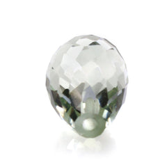 GREEN AMETHYST FACETED DROPS (HALF DRILL) 10X7MM 3.50 Cts.