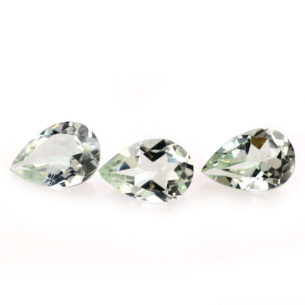 GREEN AMETHYST CUT PEAR 6X4MM 0.35 Cts.