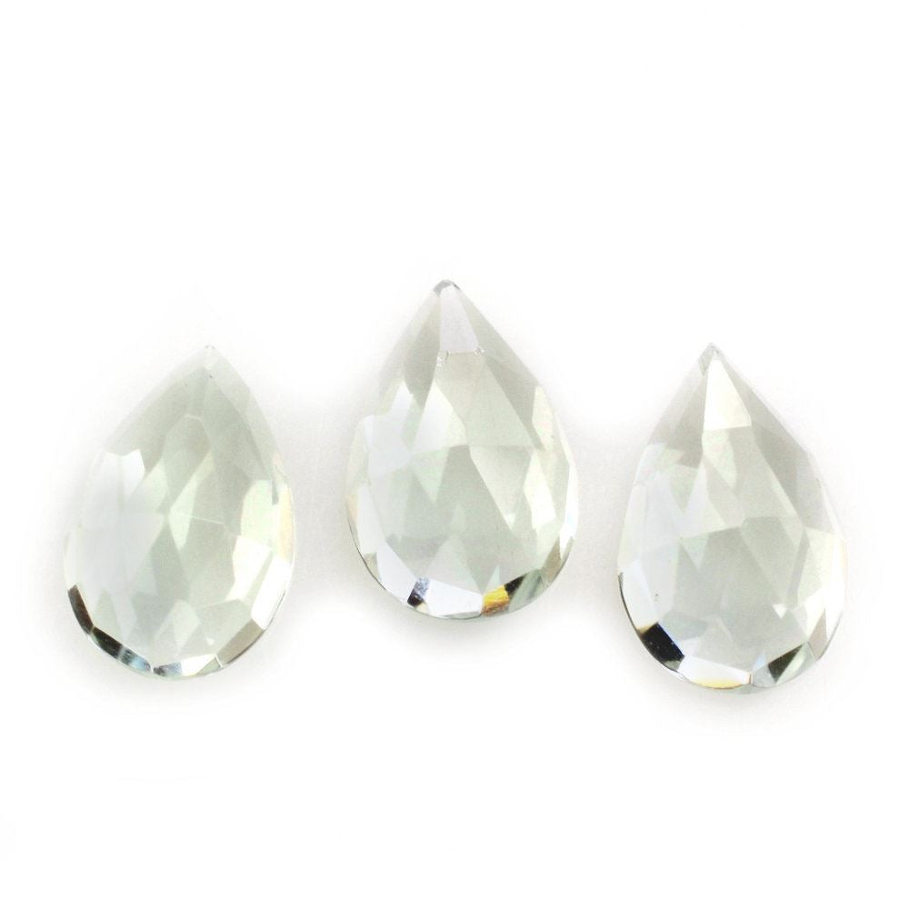GREEN AMETHYST ROSE CUT PEAR CAB 6X4MM 0.35 Cts.