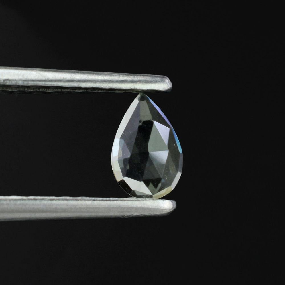 GREEN AMETHYST ROSE CUT PEAR CAB 6X4MM 0.35 Cts.