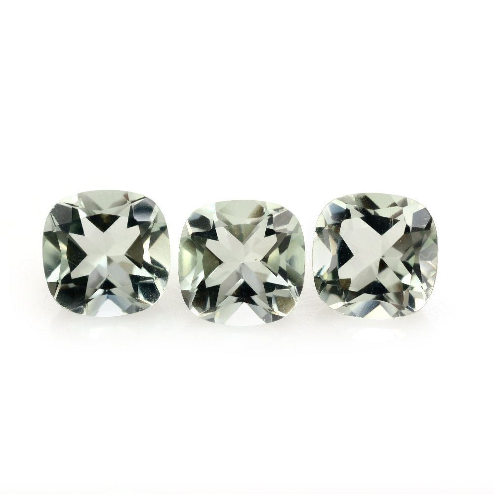 GREEN AMETHYST CUT CUSHION 6MM 1.12 Cts.