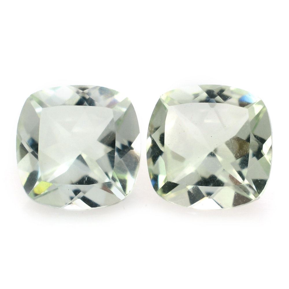 GREEN AMETHYST CUT CUSHION 6X6MM 0.85 Cts.