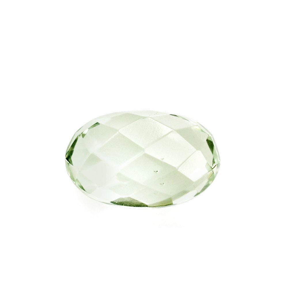 GREEN AMETHYST CHECKER CUT BACK CUT OVAL 8X5MM 1.28 Cts.