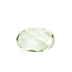 GREEN AMETHYST CHECKER CUT BACK CUT OVAL 8X5MM 1.28 Cts.