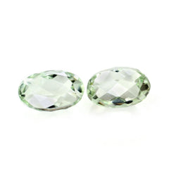 GREEN AMETHYST CHECKER CUT BACK CUT OVAL 8X5MM 1.28 Cts.