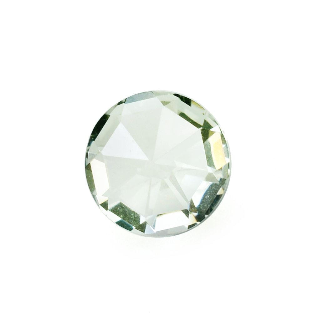 GREEN AMETHYST ROSE CUT BRIOLETTE ROUND 6MM 0.81 Cts.