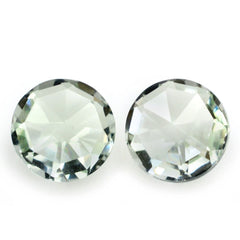 GREEN AMETHYST ROSE CUT BRIOLETTE ROUND 6MM 0.81 Cts.