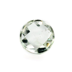 GREEN AMETHYST CHECKER CUT ROUND CAB 6MM 0.73 Cts.