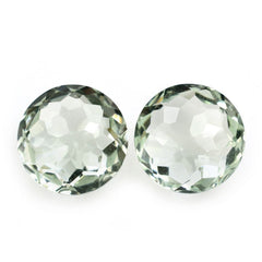 GREEN AMETHYST IRREGULAR FACT BRIOLETTE ROUND 6MM 0.80 Cts.