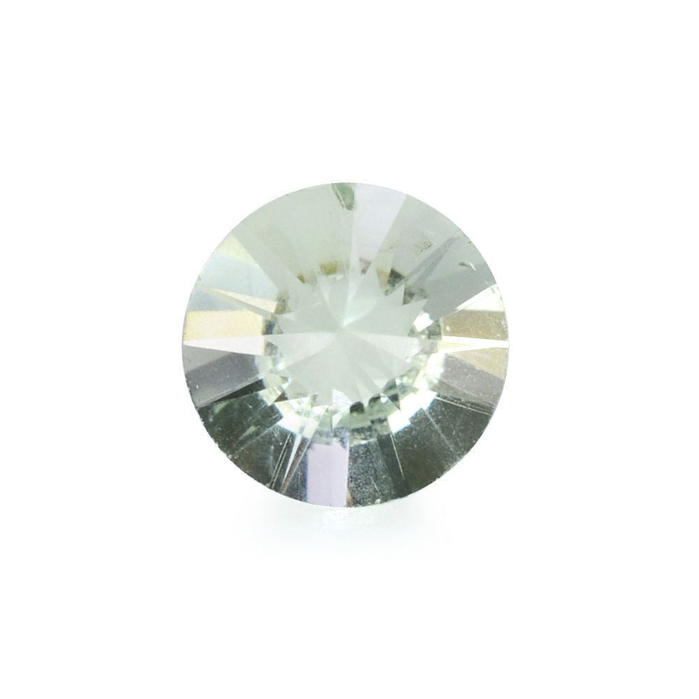 GREEN AMETHYST DIAMOND CUT BRIOELTTE ROUND 6MM 0.71 Cts.