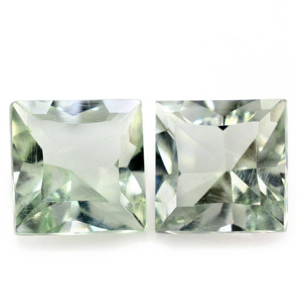 GREEN AMETHYST CONCAVE CUT SQUARE 6MM 1.10 Cts.