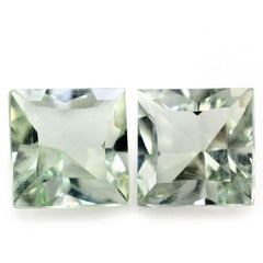 GREEN AMETHYST CONCAVE CUT SQUARE 6MM 1.10 Cts.