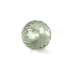 GREEN AMETHYST FACETED BALLS (HALF DRILL) 8MM 3.78 Cts.