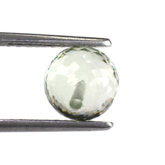 GREEN AMETHYST FACETED BALLS (HALF DRILL) 8MM 3.78 Cts.