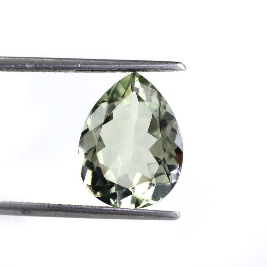 GREEN AMETHYST CUT PEAR 14X11MM 5.18 Cts.