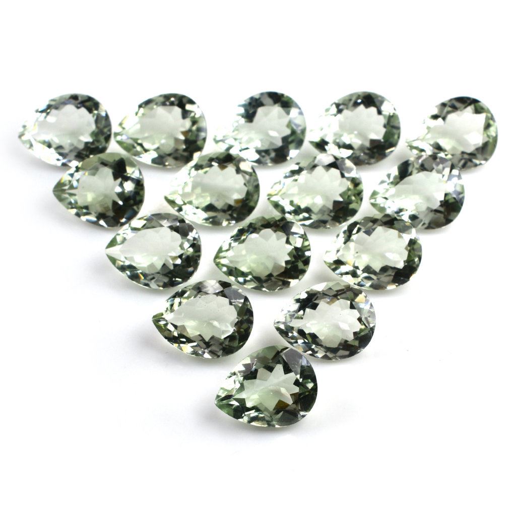 GREEN AMETHYST CUT PEAR 14X11MM 5.18 Cts.