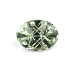 GREEN AMETHYST FLAT BUFFTOP SUPER BUBBLE OVAL 16X12MM 7.13 Cts.