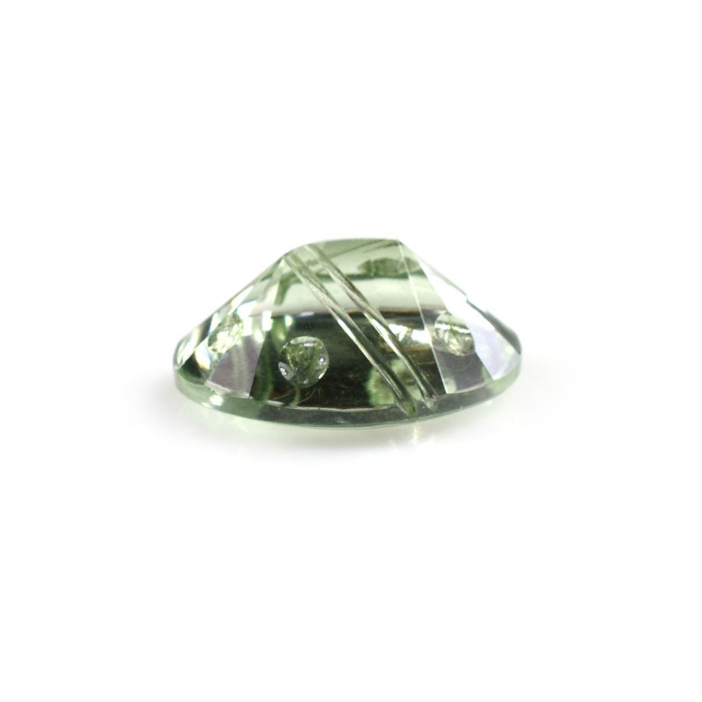 GREEN AMETHYST FLAT BUFFTOP SUPER BUBBLE OVAL 16X12MM 7.13 Cts.