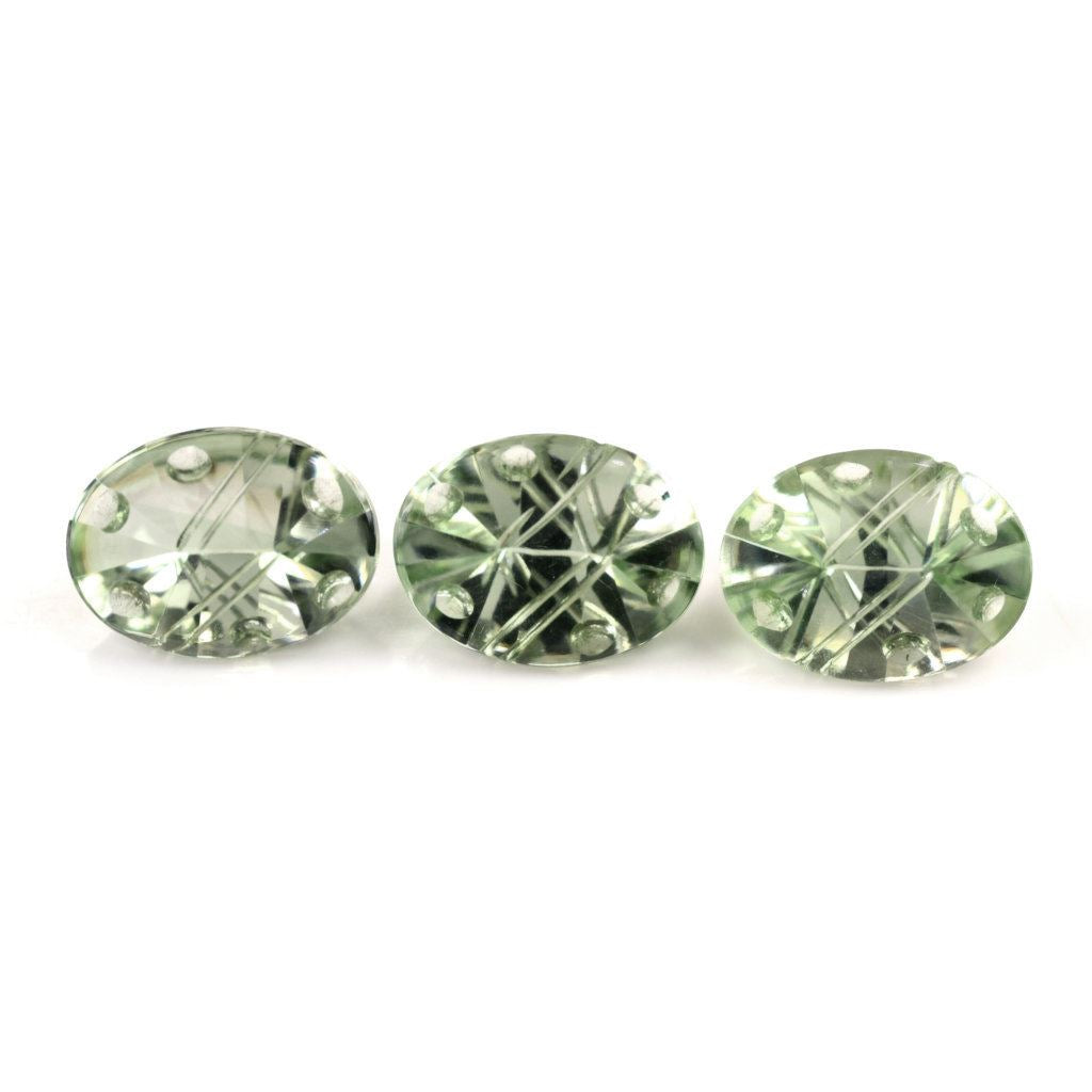 GREEN AMETHYST FLAT BUFFTOP SUPER BUBBLE OVAL 16X12MM 7.13 Cts.