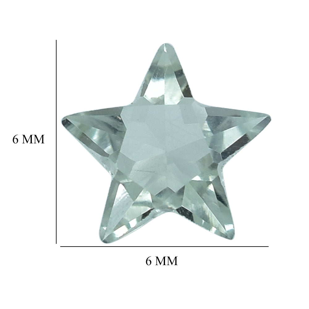 GREEN AMETHYST CUT STAR (C-1) 6MM (THICKNESS:-3.90-4.30MM) 0.62 Cts.