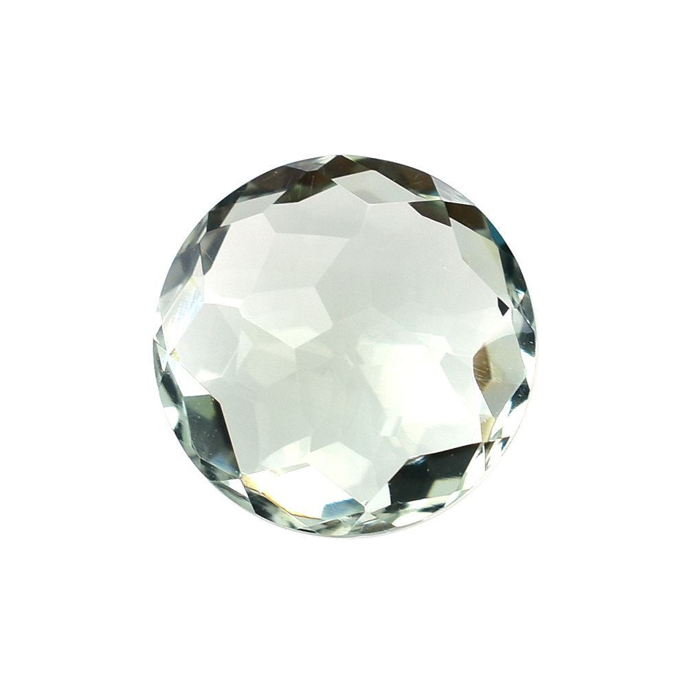 GREEN AMETHYST IRREGULAR CUT BRIOLETTE ROUND (C-1/CLEAN) 10.00MM 3.25 Cts.
