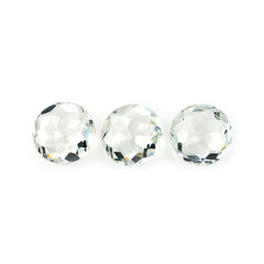 GREEN AMETHYST IRREGULAR CUT BRIOLETTE ROUND (C-3/CLEAN) 10.00MM 3.00 Cts.